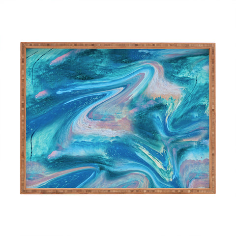 Alyssa Hamilton Art Gemstone 1 a melted abstract watercolor Rectangular Tray