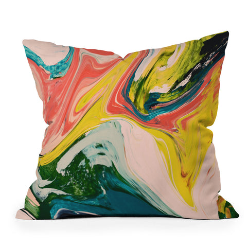Alyssa Hamilton Art Revival A colorful retro painting Throw Pillow