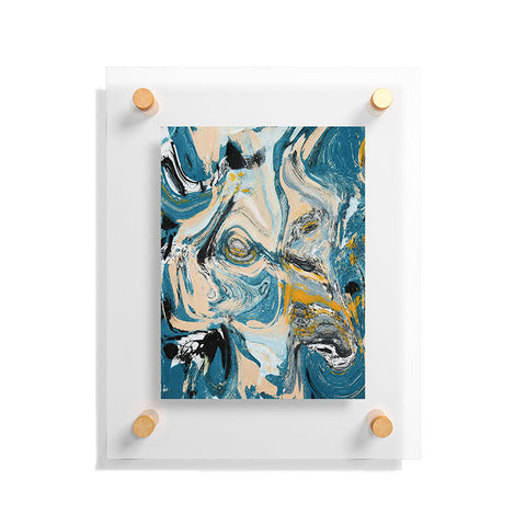 Alyssa Hamilton Art Tide Pool blue yellow and peach Floating Acrylic Print