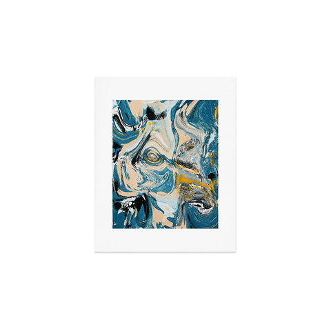 Alyssa Hamilton Art Tide Pool blue yellow and peach Art Print