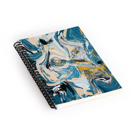 Alyssa Hamilton Art Tide Pool blue yellow and peach Spiral Notebook