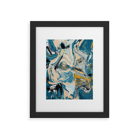 Alyssa Hamilton Art Tide Pool blue yellow and peach Framed Art Print