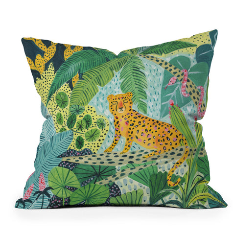 Ambers Textiles Jungle Leopard Outdoor Throw Pillow