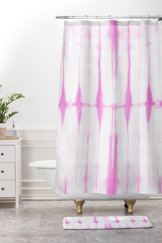 Amy Sia Agadir 2 Pink Shower Curtain And Mat