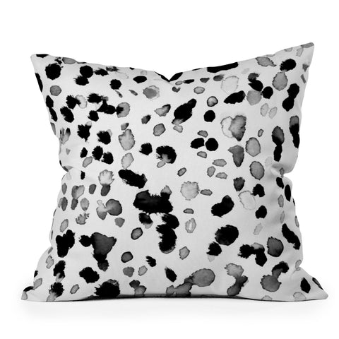 Amy Sia Animal Spot Gray Outdoor Throw Pillow