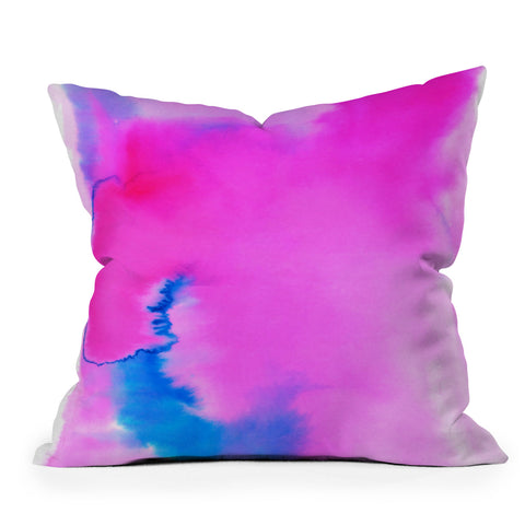 Amy Sia Aquarelle Hot Pink Outdoor Throw Pillow