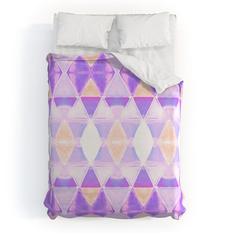 Amy Sia Art Deco Triangle Light Purple Duvet Cover