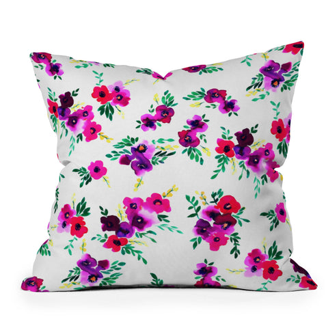 Amy Sia Ava Floral Pink Outdoor Throw Pillow