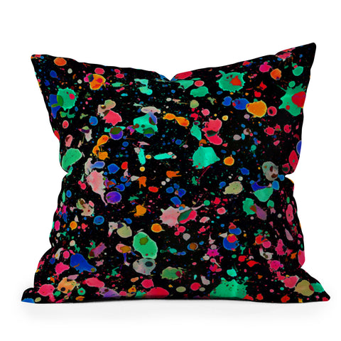 Amy Sia Colourful Splatter Outdoor Throw Pillow