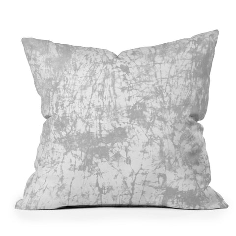 Amy Sia Crackle Batik Pale Gray Outdoor Throw Pillow
