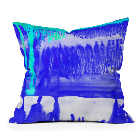 Amy Sia Dip Dye Ultramarine Outdoor Throw Pillow