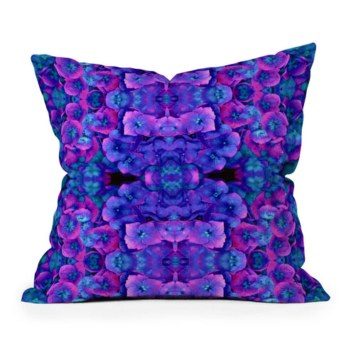Amy Sia Future Floral Blue Outdoor Throw Pillow
