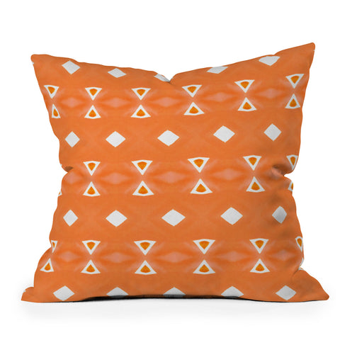 Amy Sia Geo Triangle 3 Orange Outdoor Throw Pillow