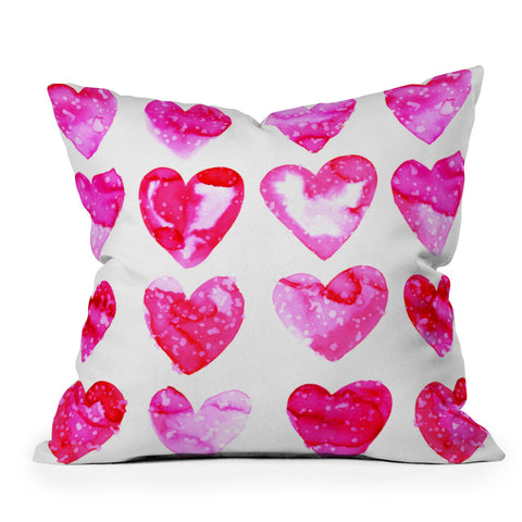 Amy Sia Heart Speckle Outdoor Throw Pillow