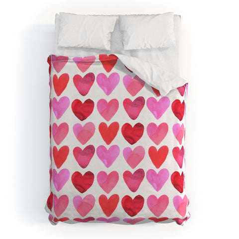 Amy Sia Heart Watercolor Duvet Cover
