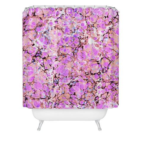 Amy Sia Marble Bubble Lilac Shower Curtain