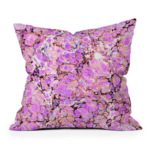 Amy Sia Marble Bubble Lilac Outdoor Throw Pillow