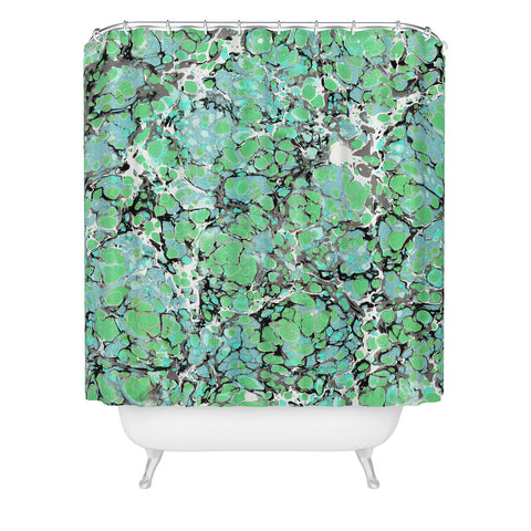 Amy Sia Marble Bubble Mint Shower Curtain