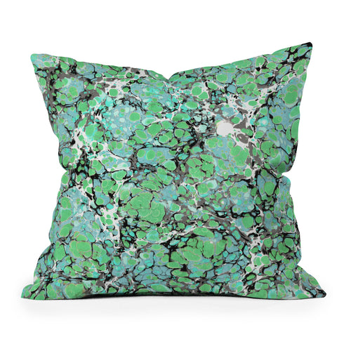 Amy Sia Marble Bubble Mint Outdoor Throw Pillow