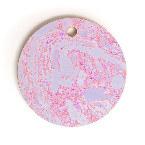 Amy Sia Marble Coral Pink Cutting Board Round