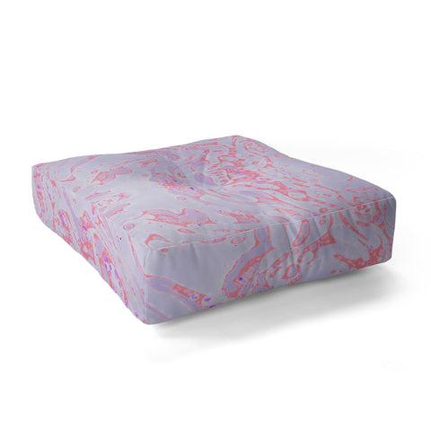 Amy Sia Marble Coral Pink Floor Pillow Square