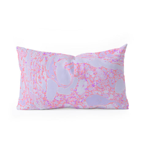 Amy Sia Marble Coral Pink Oblong Throw Pillow