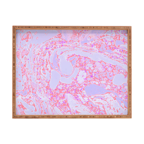 Amy Sia Marble Coral Pink Rectangular Tray
