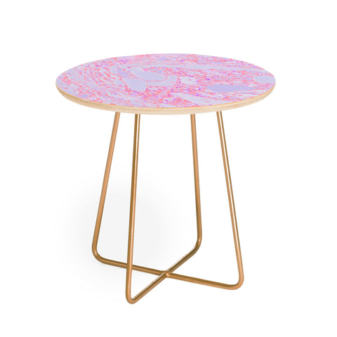Amy Sia Marble Coral Pink Round Side Table