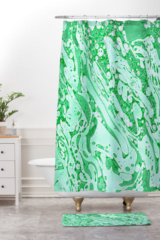 Amy Sia Marble Jade Shower Curtain And Mat