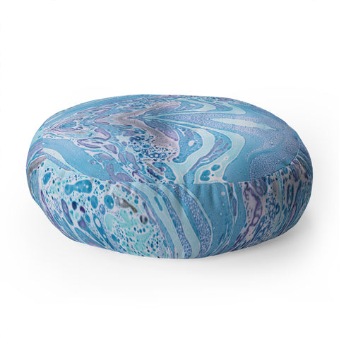 Amy Sia Marble Pale Blue Floor Pillow Round