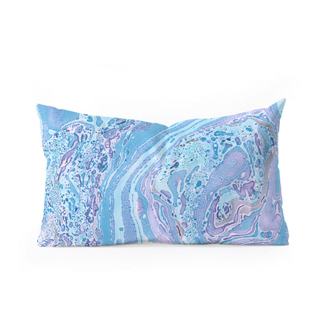 Amy Sia Marble Pale Blue Oblong Throw Pillow