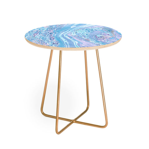 Amy Sia Marble Pale Blue Round Side Table