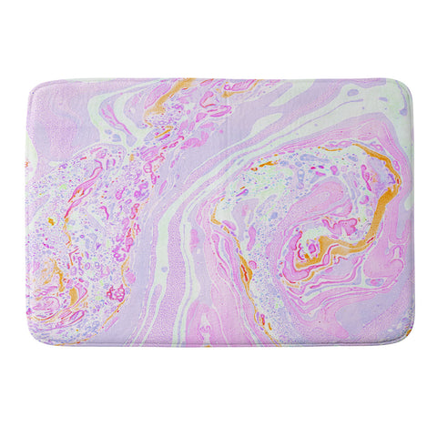 Amy Sia Marble Pastel Pink Memory Foam Bath Mat