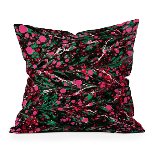 Amy Sia Marbled Illusion Pink Outdoor Throw Pillow
