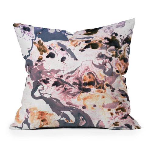 Amy Sia Marbled Terrain Rose Pink Outdoor Throw Pillow