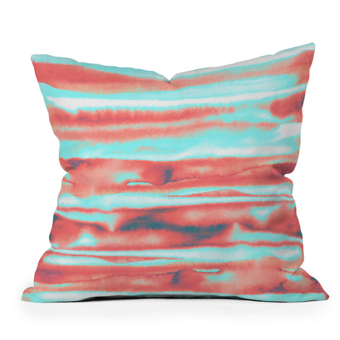 Amy Sia Neon Stripe Orange Outdoor Throw Pillow
