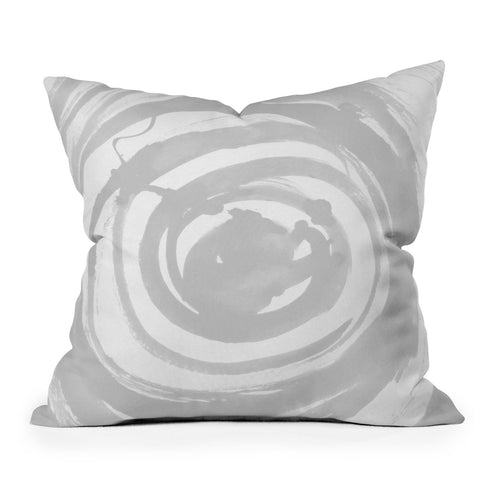 Amy Sia Swirl Pale Gray Outdoor Throw Pillow