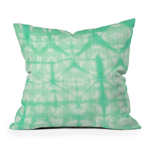 Amy Sia Tie Dye 2 Mint Outdoor Throw Pillow