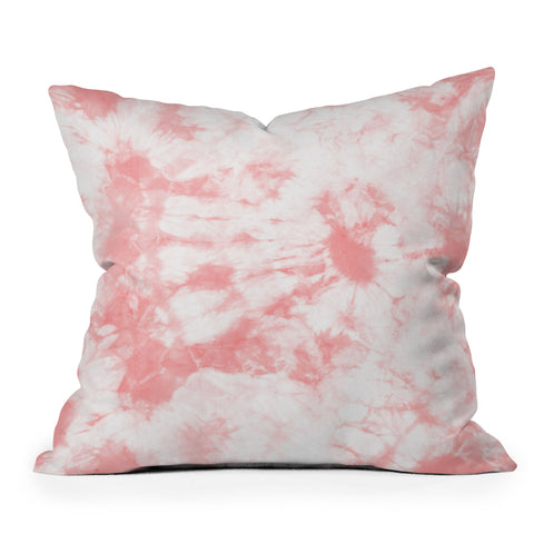 Amy Sia Tie Dye 3 Pink Outdoor Throw Pillow