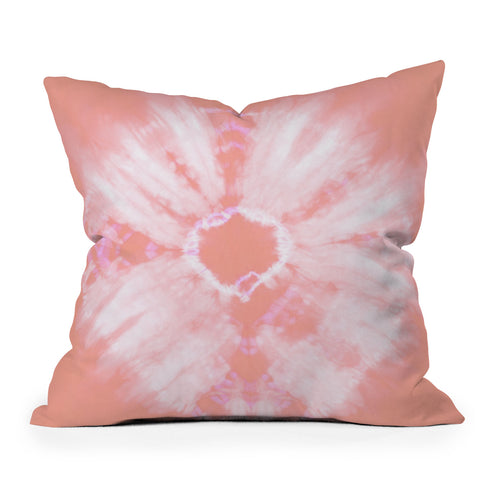 Amy Sia Tie Dye Pink Outdoor Throw Pillow
