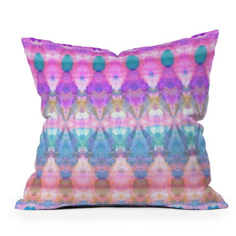 Amy Sia Tribal Diamonds Pastel Pink Outdoor Throw Pillow