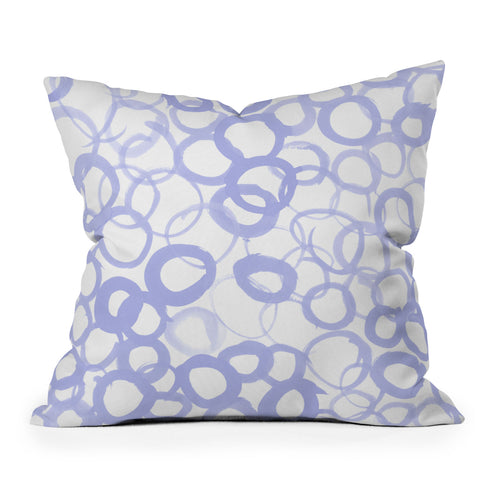 Amy Sia Watercolor Circle Pale Blue Outdoor Throw Pillow