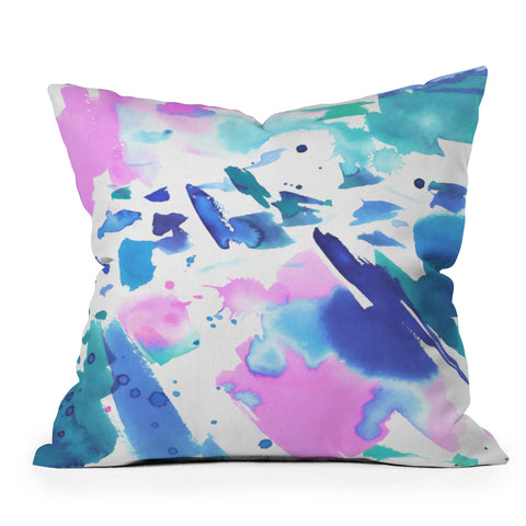 Amy Sia Watercolor Splash Outdoor Throw Pillow