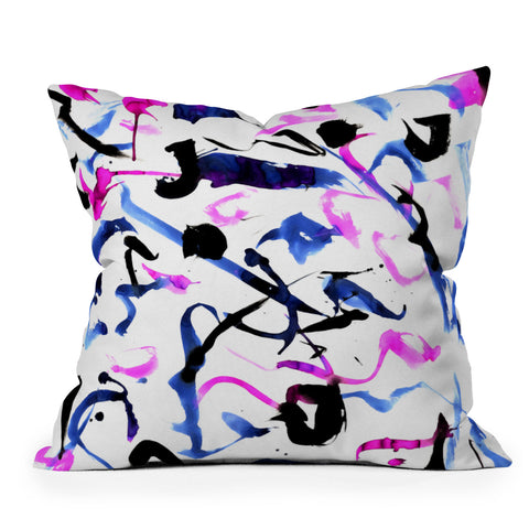 Amy Sia Zest Black and White Outdoor Throw Pillow
