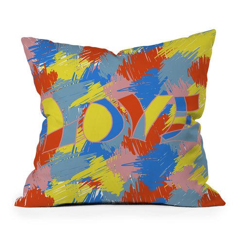 Amy Smith Bauhaus Love Outdoor Throw Pillow