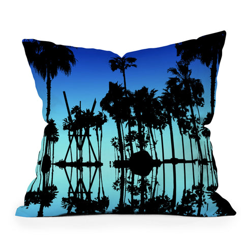 Amy Smith Blue Palms Outdoor Throw Pillow