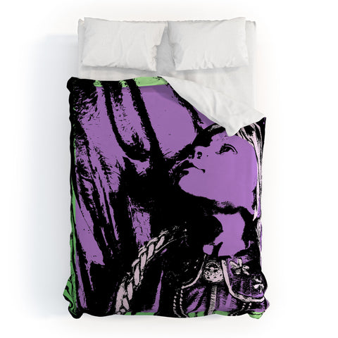 Amy Smith DC Girl Statue Duvet Cover