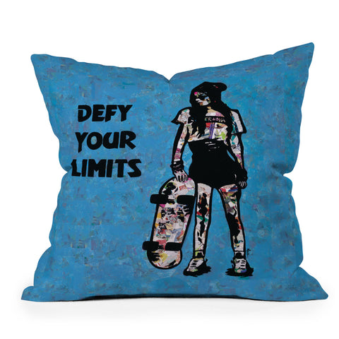 Amy Smith Defy your limits Outdoor Throw Pillow