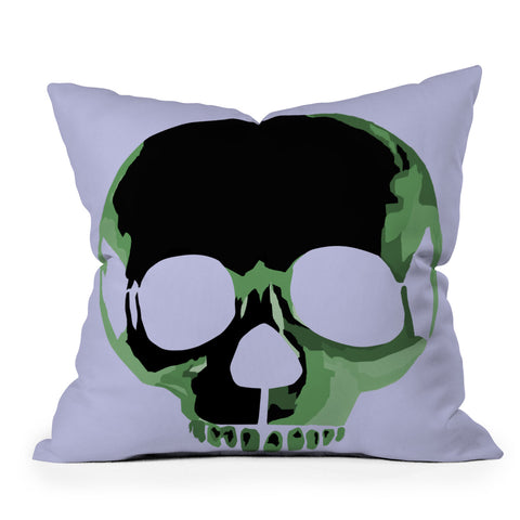 Amy Smith Green Skull 1 Outdoor Throw Pillow