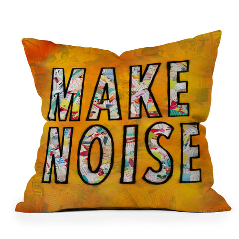Amy Smith Make Noise Outdoor Throw Pillow